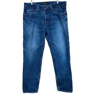 Lee Regular Fit Men's Straight Leg Medium Rinse Denim Jeans Size 36x32